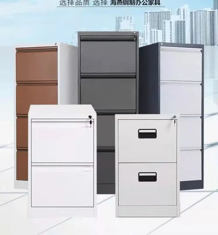 YINUOKE new design 2 two drawers with the key lock Under the table file cabinet hanging labor cabinet two  bucket card