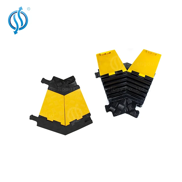 Durable Outdoor Rubber Cable Protector 5-Channel Yellow Jacket Stage Safety Cover for Speed Bumps