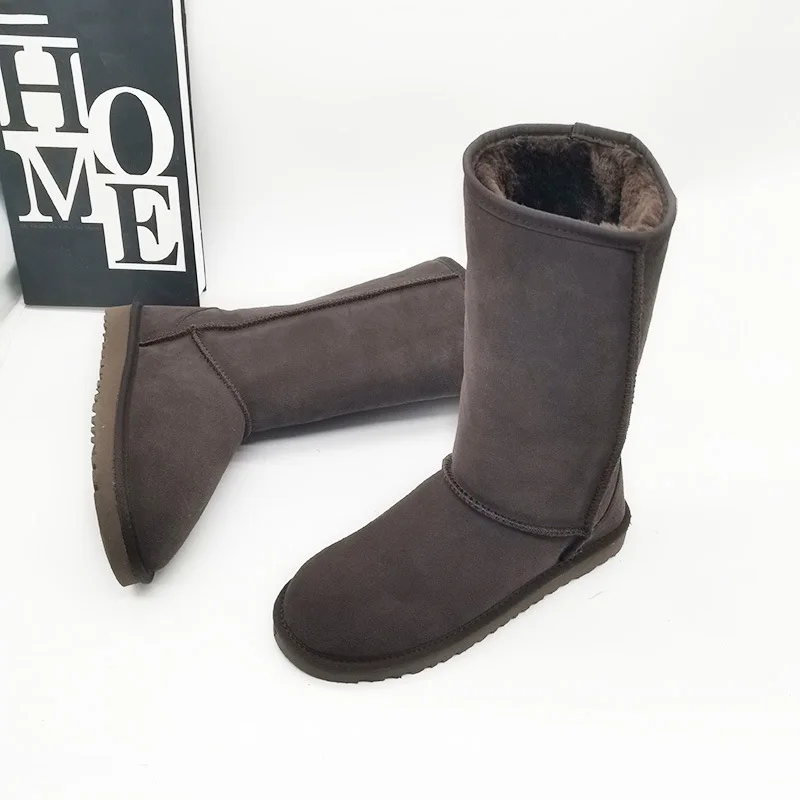 Wholesale 2024 luxury designer boots outdoor fashion winter shoes cowhide wool knee high boots for women