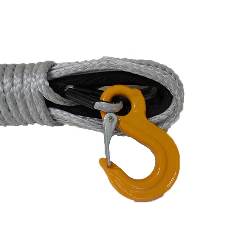 Hyropes uhmpe tow recovery rope Synthetic Winch Rope for 10,000LBs with Protecting Sleeve and Thimble