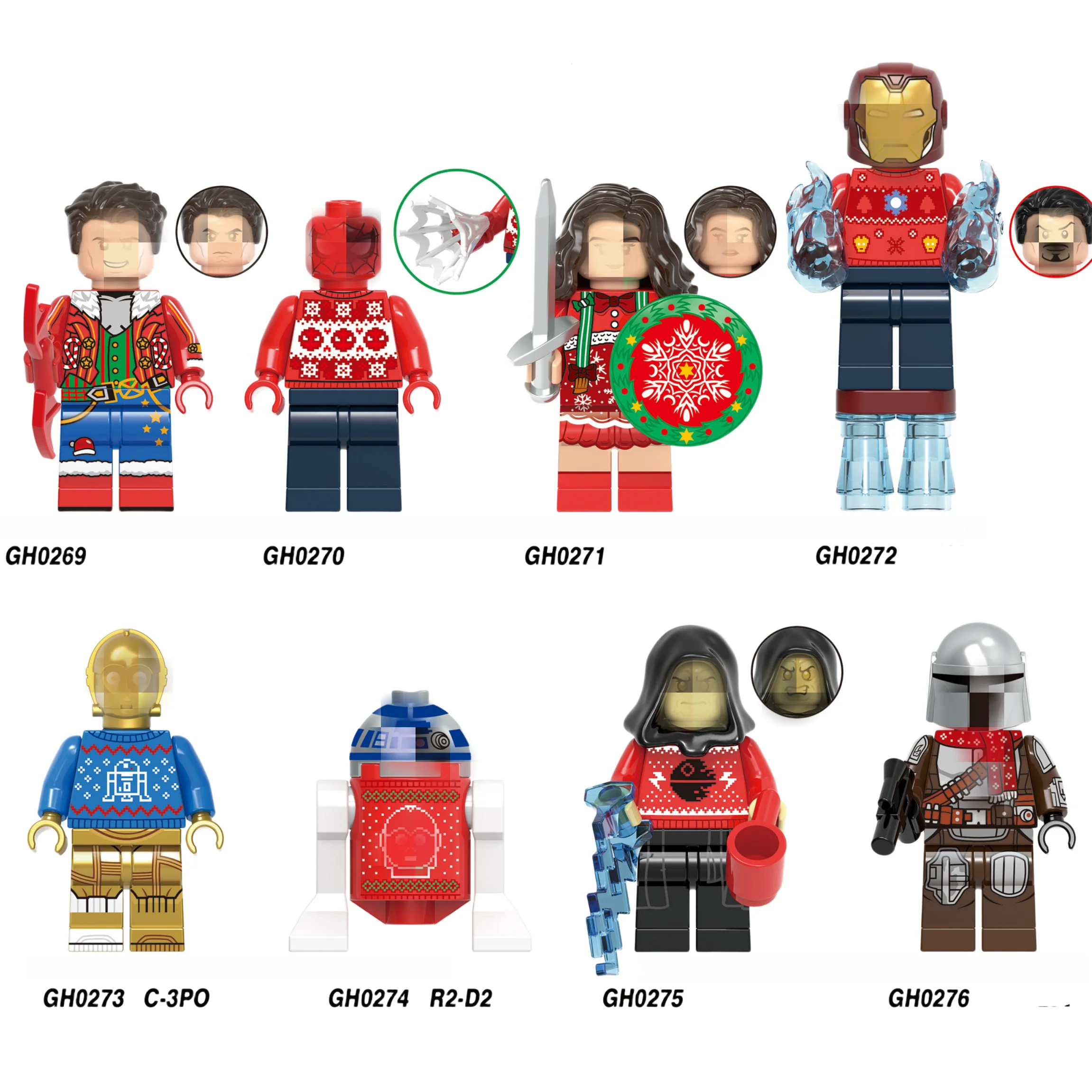 LEGUOGUO Christmas toy Super super hero Space Wars gift spiderman wonder c-3po r2-d2 Building Blocks sets Toys for Kids