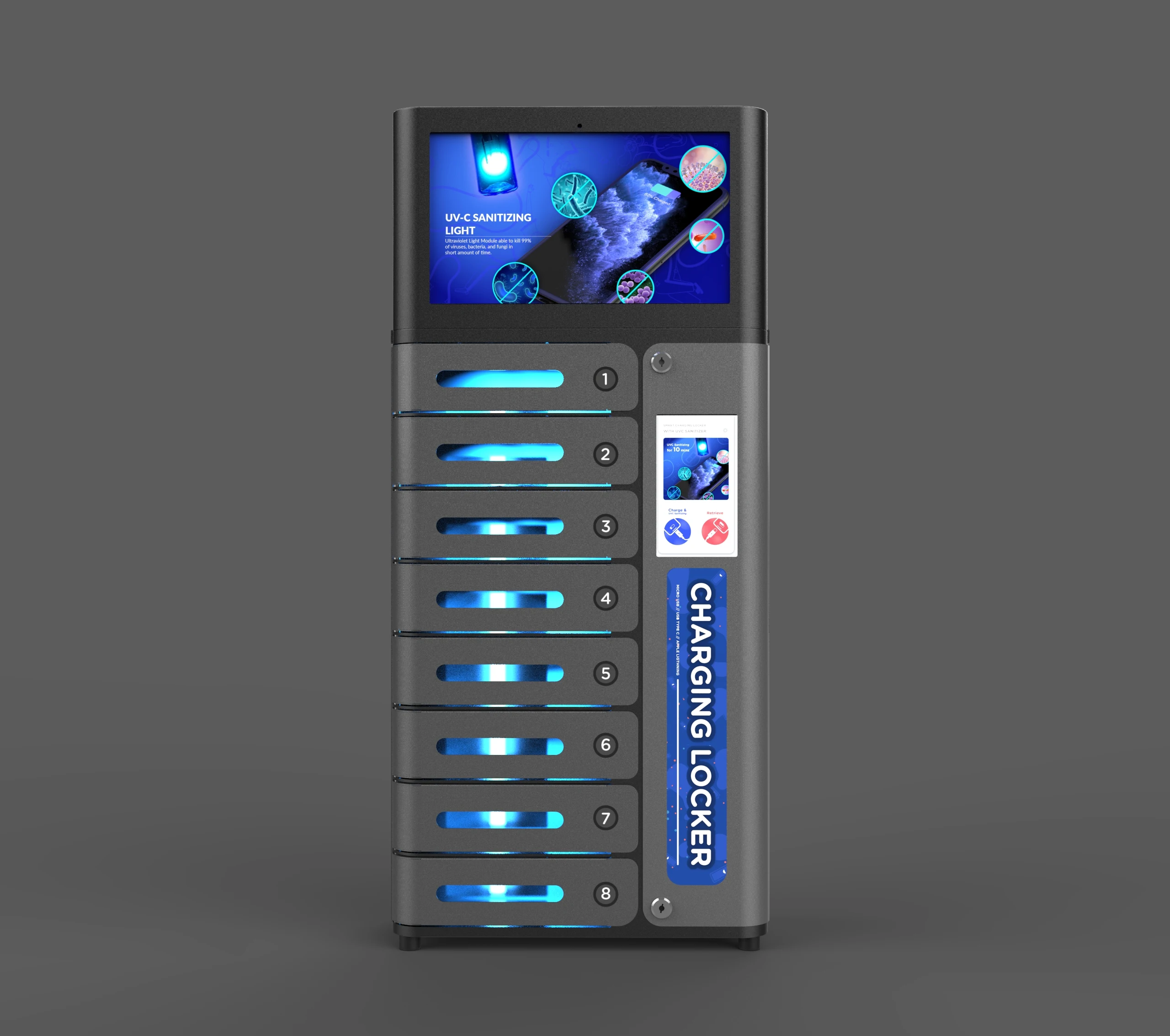 
 Лучшая продажа продуктов Миа Pro Deluxe Plus сенсорного экрана мобильного Clean & Charge шкафчик с 14 