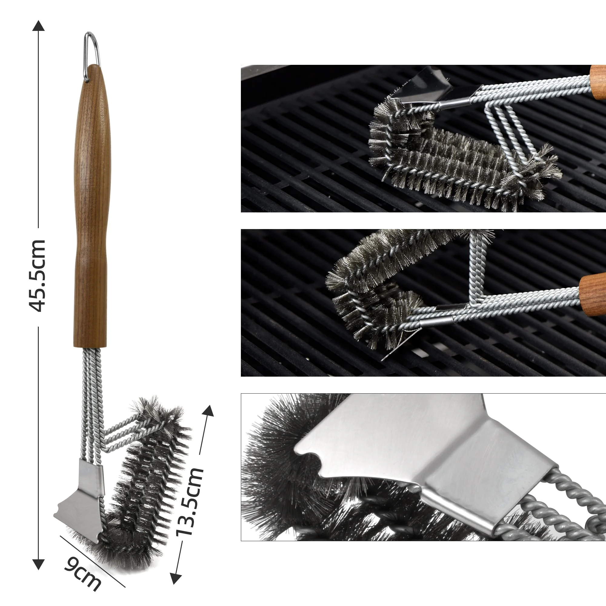 Heavy Duty Grill Brush and Scraper Exclusive Grill Cleaning Kit with Extra BBQ Wire Brush Head
