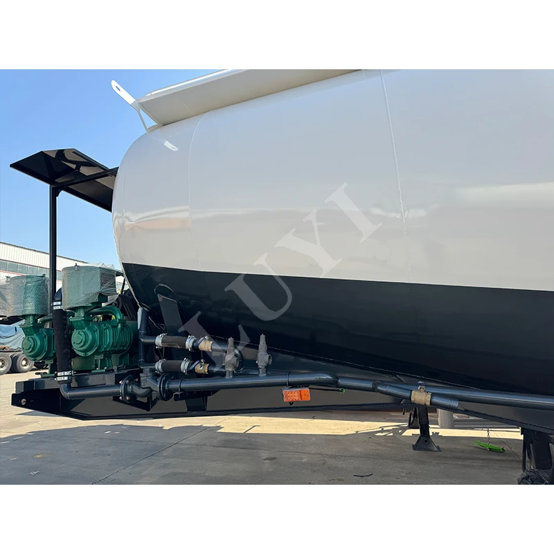 LUYI 3-Axle 35 cubic meters V-Shape Diesel Engine Cement Tanker Bulk Semi-Trailers With Sediment Powder Tank Semi Trailer