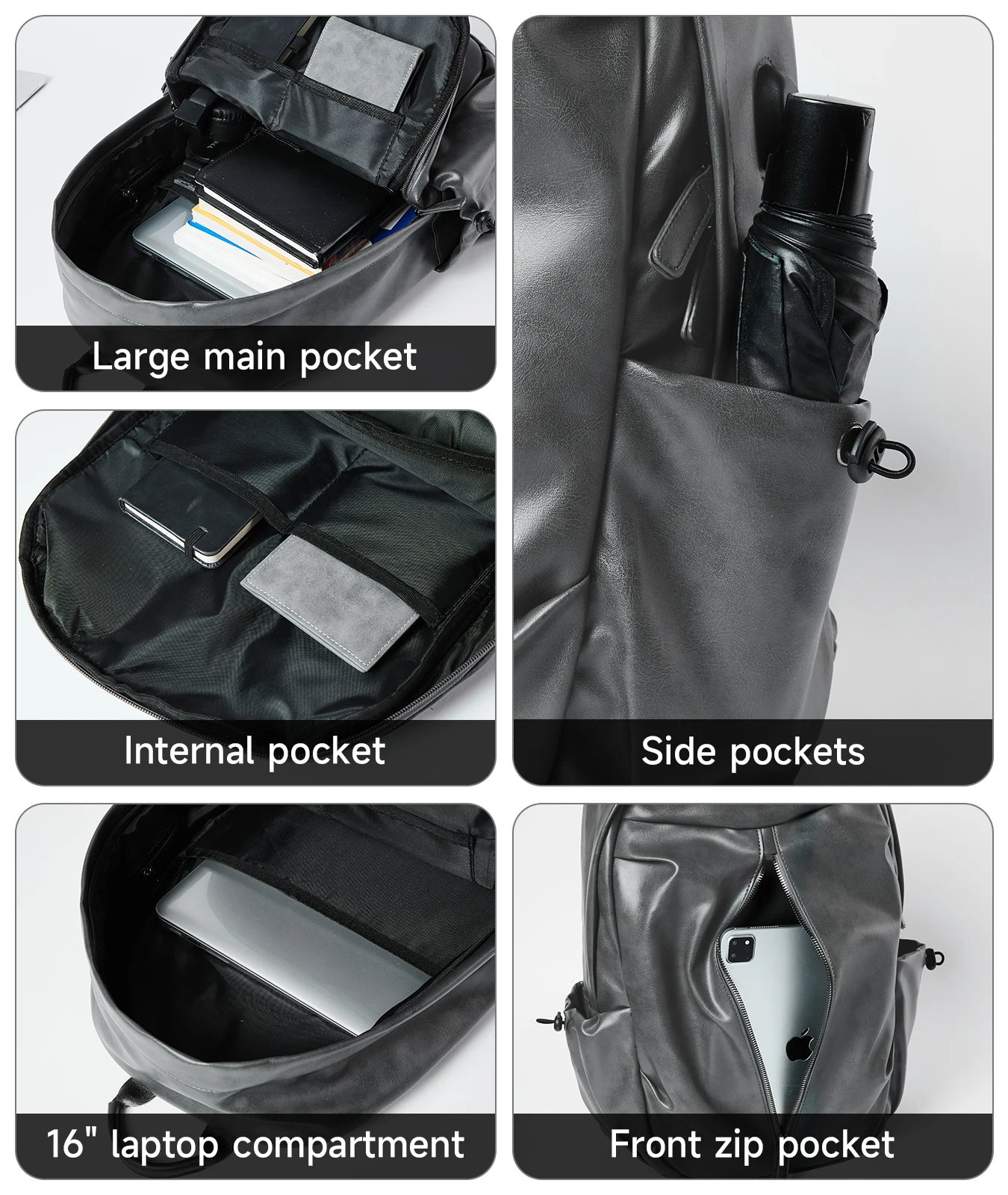 Vintage Leather Laptop Backpack For Men Large Waterproof School Casual Bookbag Work College Travel Leather Backpack