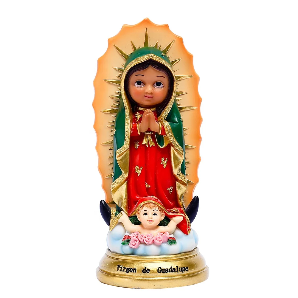 5inch Catholic Cartoon Our Lady of Guadalupe Statue Resin Sculpture Decoration Our Lady of Guadalupe Figurine Religious Gift