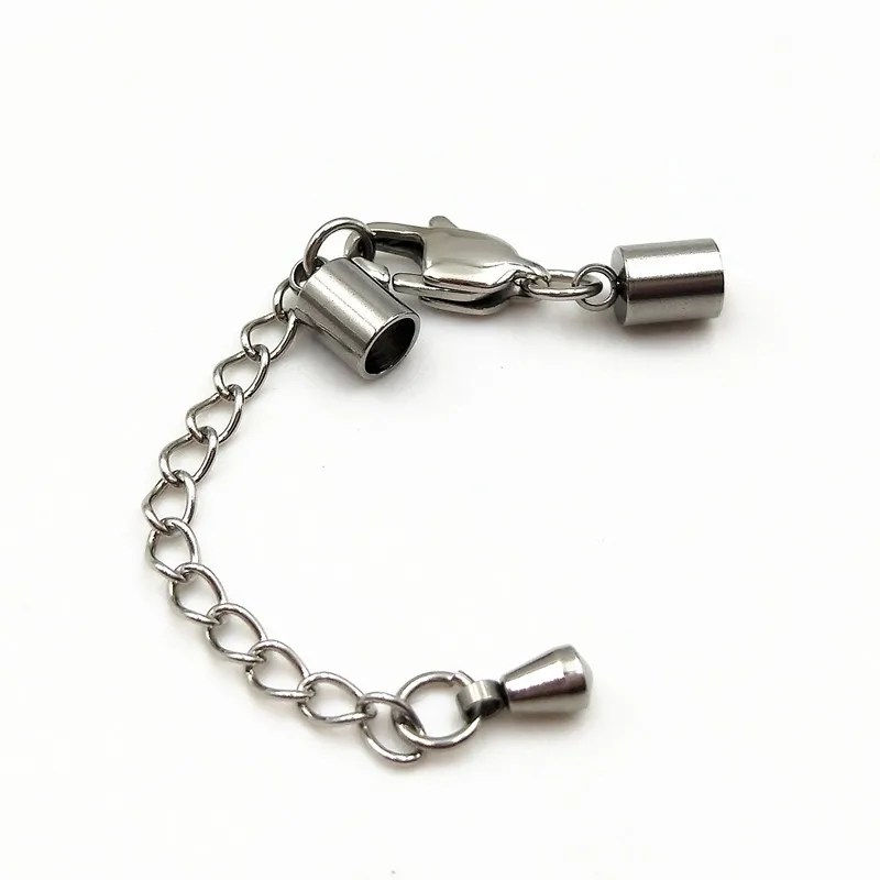 Round Stainless Steel Connector End Clip Clasp Cord End Caps For Jewelry Leather Rope