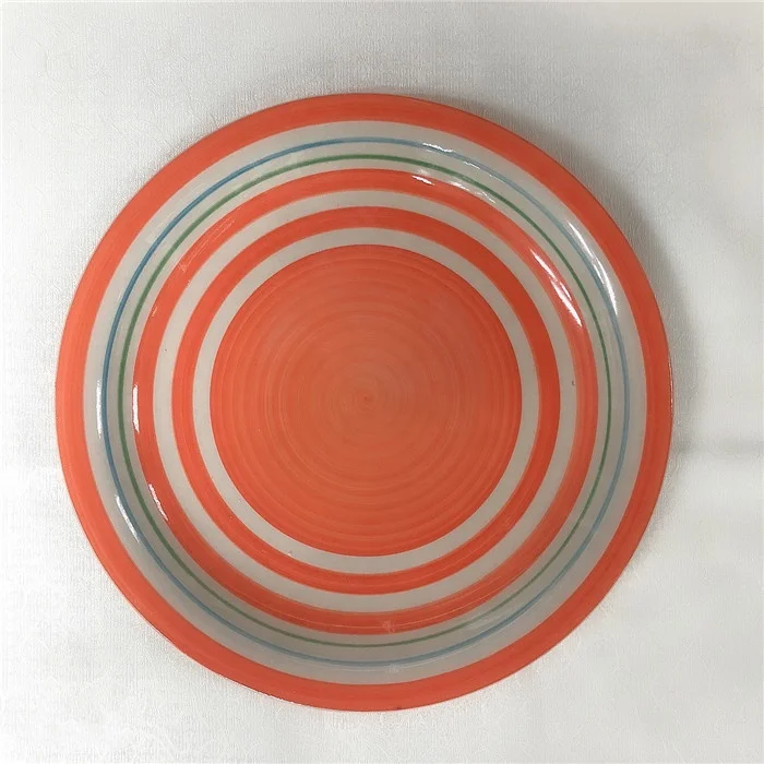 Wholesale color factory direct cheap price Eco-Friendly 10.5 inch print stoneware dinner plate for custom ceramic plate
