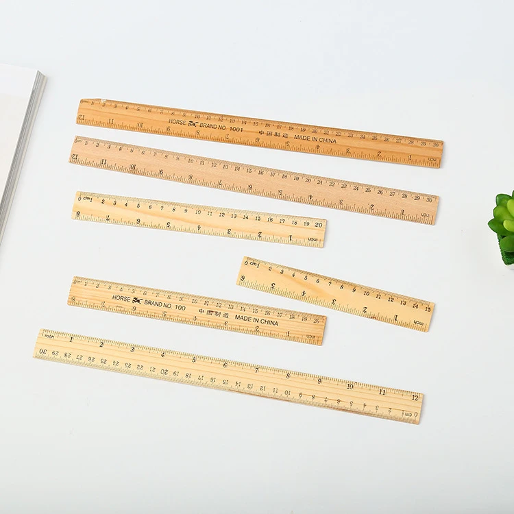 Wood Ruler 30cm Stationery Office School Customized Straight 15cm Wooden Ruler