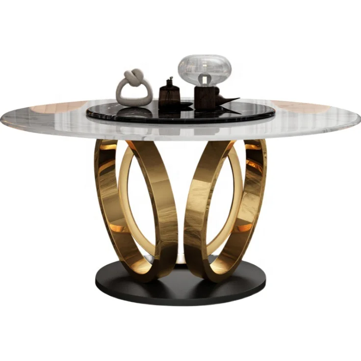 
2017 Newest dinning room set round marble dining table set 