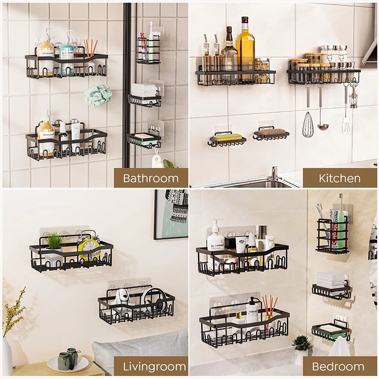 Bathroom Storage Cabinet wall Shelf Organizer Hanging Standing Metal Wire Spice Rack Shelf
