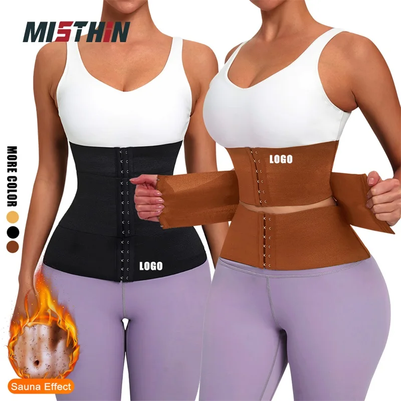Custom Plus Size Body Slim Double Belt Latex Bandage Corset Waist Trainer Shapewear Tummy Control Shaper