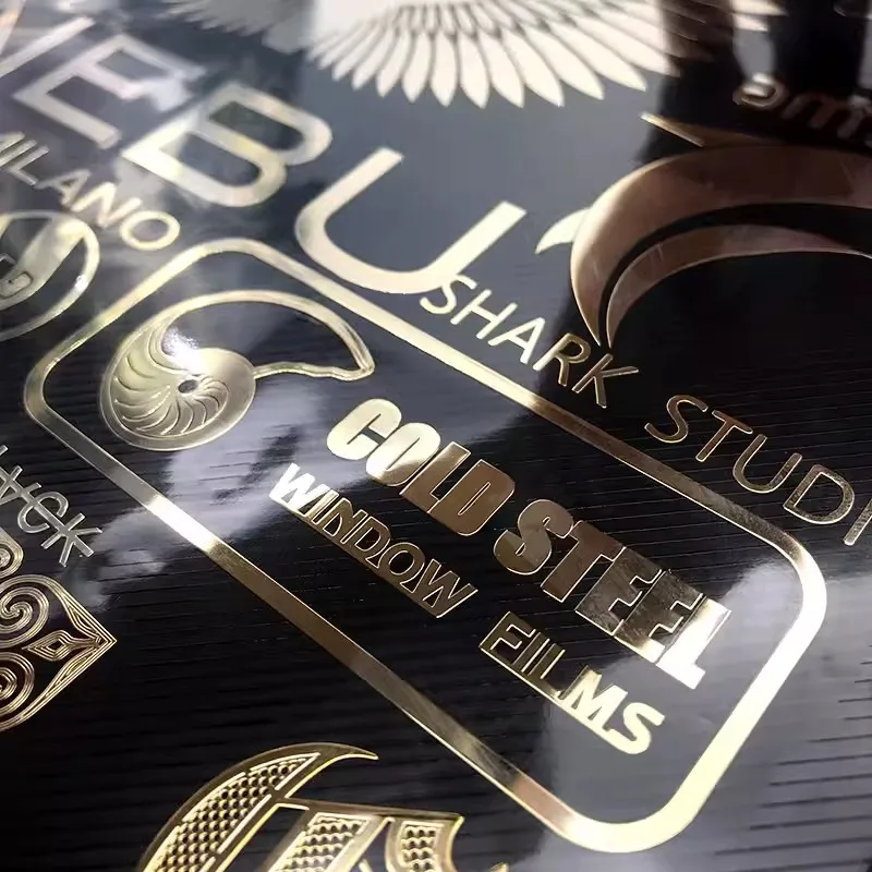 Customized Electroform Nickel Sticker Metal Gold Color Decal Label