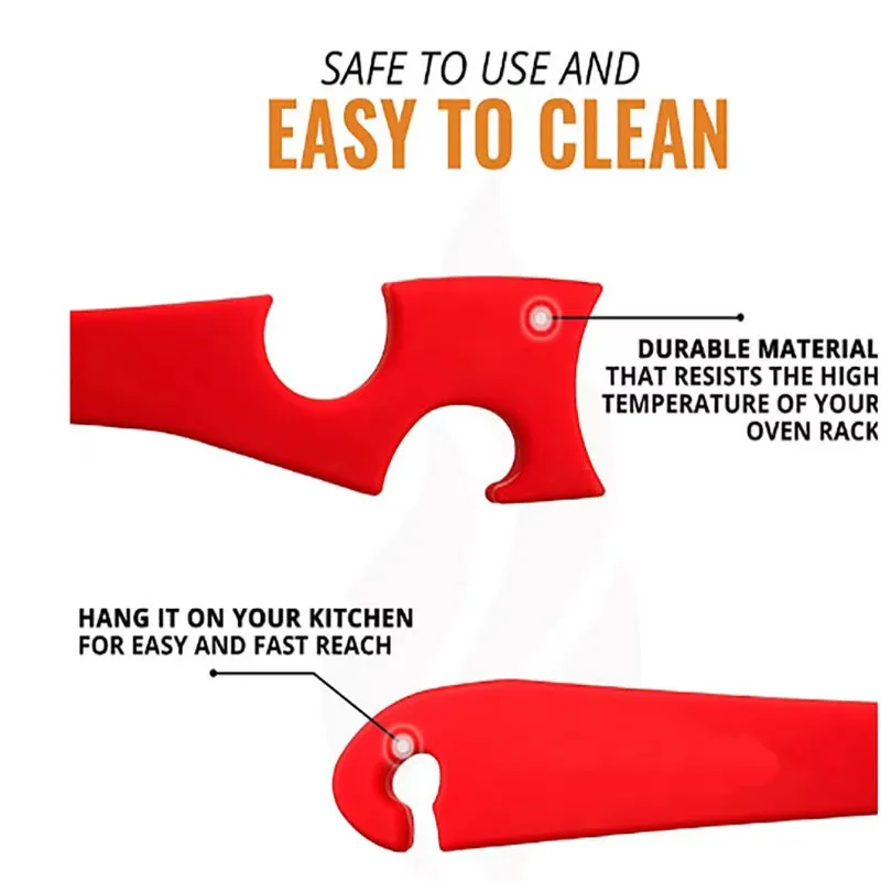 2024 New Product Ideas Baking Accessories Plastic Oven Rack with Longer Handle Kitchen Gadgets Push Pull Tool for Storage