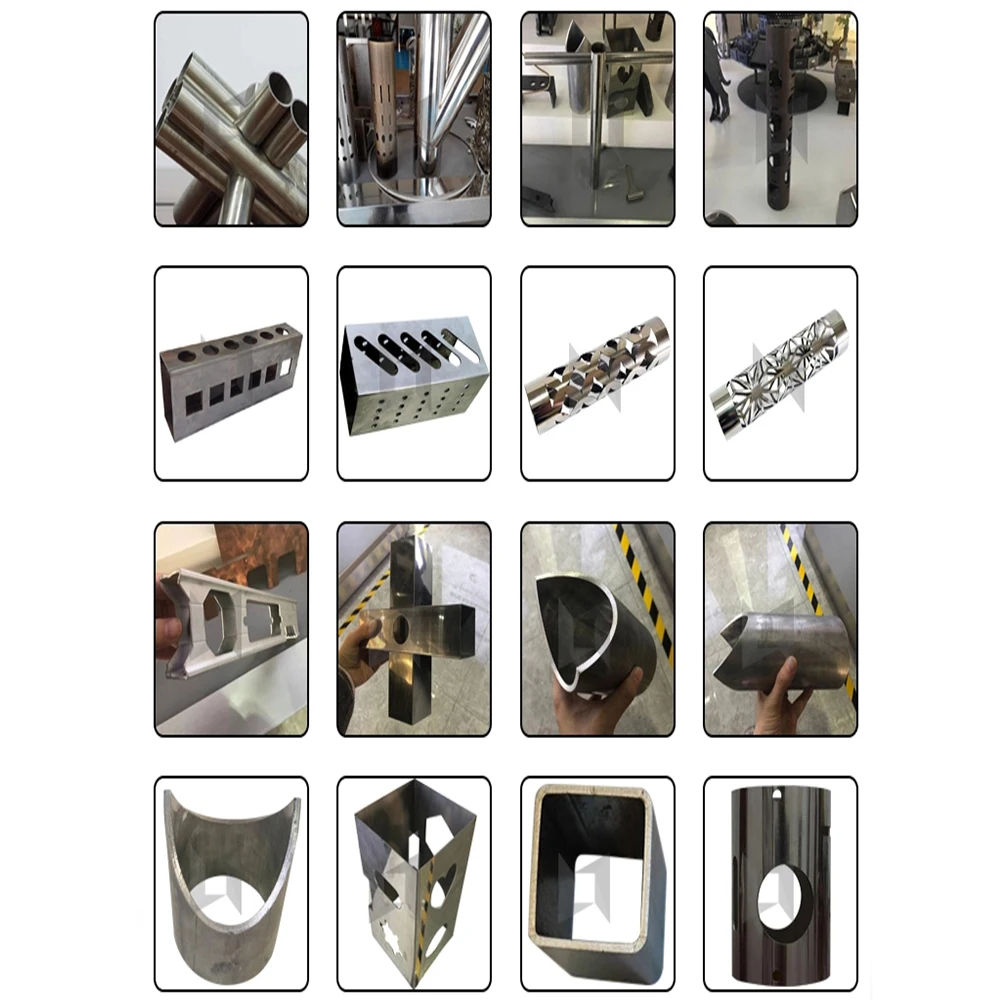 High speed metal steel iron pipe laser cutter H beam 6m 8m 2kw 3kw 4kw automatic loading three chuck laser tube cutting machine