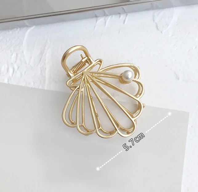 Simple Alloy Pearl Hair Claw Clip For Women Hair Accessories Metal Shark Hair Clip W/Certificate