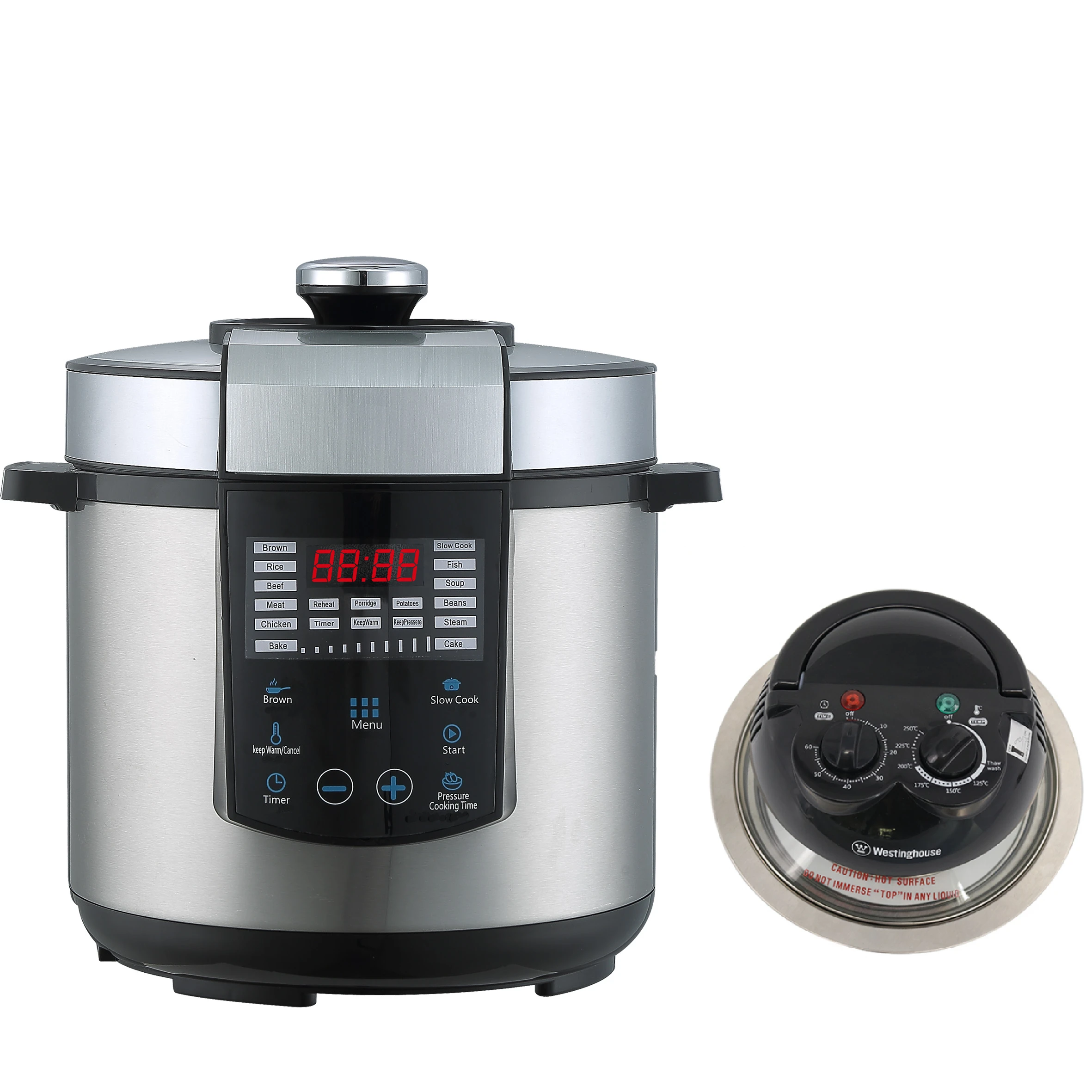 Air Fryer 2-In 1 6Qt 1000W CE CB Nonstick Aluminum Inner Pot Electric Pressure Cookers Multi Cooker