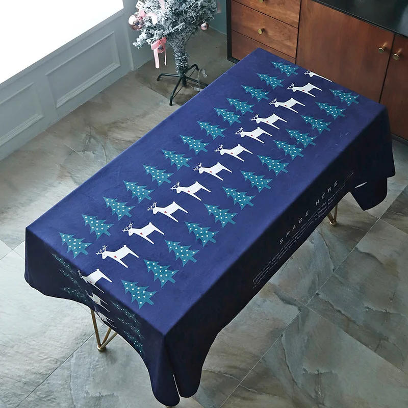 Fashion Nordic style square tablecloth cotton linen polyester blended printing household dining table coffee table cloth