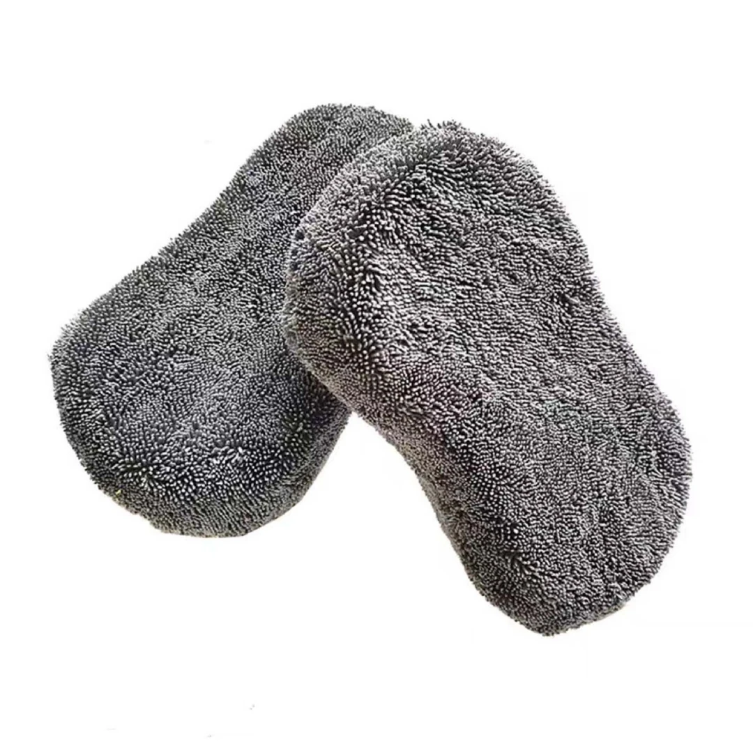 Выбранные Авто Duo витая петля пусковой площадки мытья плюшевая мягкая микрофибра Чистящая губка автодетали восемь форма по уходу за автомобилем губка для мытья