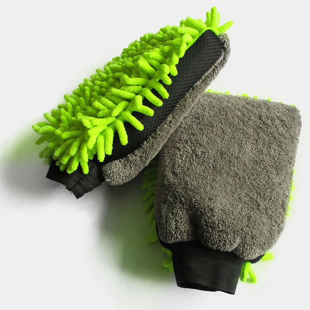 Пользовательский знак, оптовая продажа, влагозащищенная варежка для мытья автомобиля из микрофибры, без царапин, варежка для мытья автомобиля