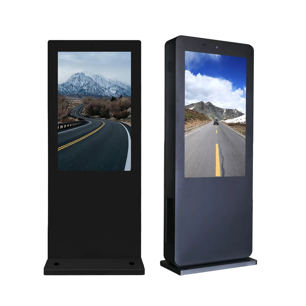 High Brightness 55 65 75 Inch Waterproof Outdoor Digital Signage Displays 5000 Nits 4K IP65 Touch Screen Kiosk Store Totem Kiosk