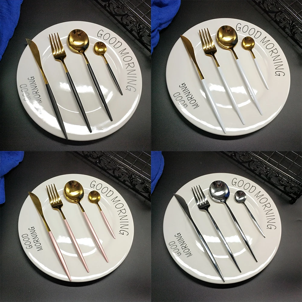 Hot sale factory direct wedding cutlery stainless steel cutlery set gold