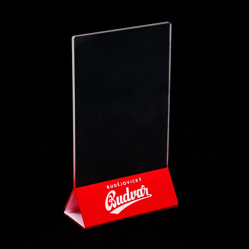 Acrylic Sign Holder 4 X 6 inches Clear Sign Display Holder Plastic Table Menu Stand Double Sided Ad Picture