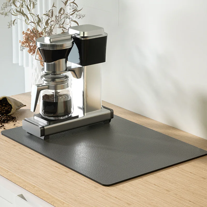 Super Absorbent Dish Drying Mat High Hide Stain Kitchen Countertop Pad Rubber Backed Tray Dinnerware Coffee Bar Pot Cup