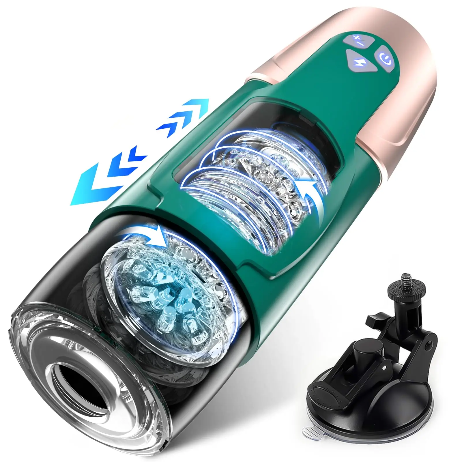 Hands Free Electric Men Masturbation Cup Sex Toy Thrusting Rotating Automatic Male Stroker Masturbation Device with Suction Base