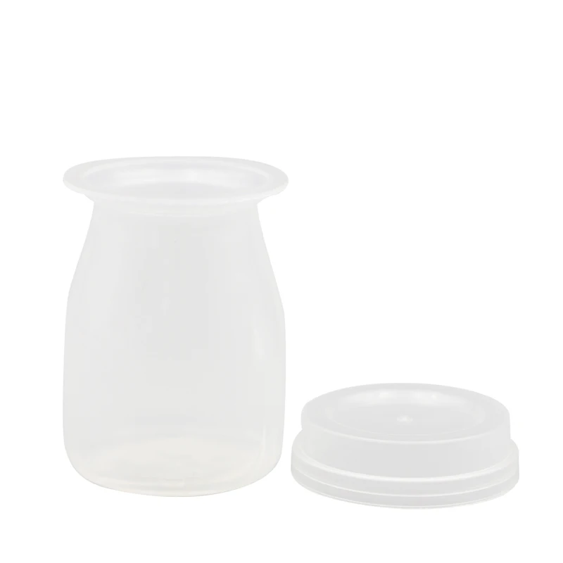 Disposable Pudding Cup With Lid Glass Transparent PP Bottles With Caps