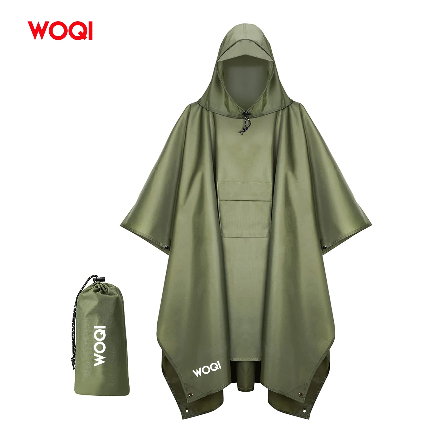 WOQI Wholesale Hooded Rain Poncho Waterproof Lightweight Unisex raincoat with Pocket