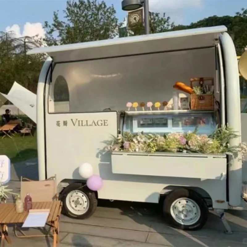 Small Street Fast Food Popular Burger Truck BBQ Fryer Tacos Mobile Food Trailer Canadian Standard Food Trailer