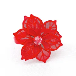 luxury black easter luxury diamond napkin rings set accessories gold silver brass red flower leaf crystal wedding fancy alloy