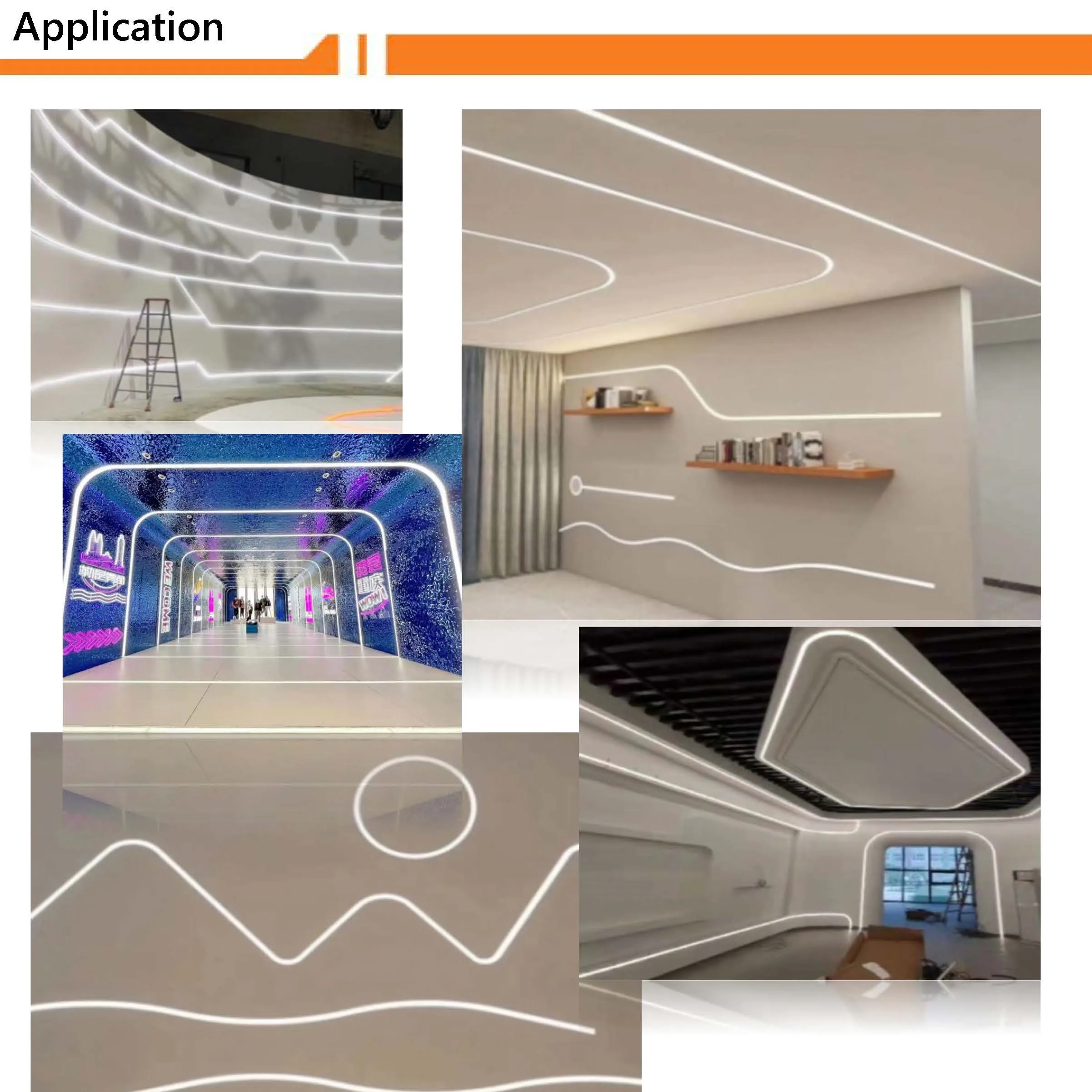 Factory 12v 24v 10*10mm top emitting IP67 waterproof silicone led neon strip rope light