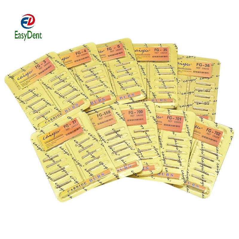 Denture Fissure Bur Dental Tungsten Steel Carbide Burs for High Speed Handpiece Bit Implant Round Bur Files FG 700