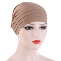 Newest Design Muslim Women Praying Hat Cap Knitted Crystal Hemp Muslim Solid Color Turban Hat