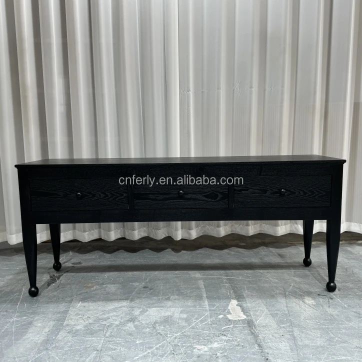 FERLY Customized New Design Wooden Office Furniture Home Desk Antiqued Oak Table Office Desks With 3 Drawers