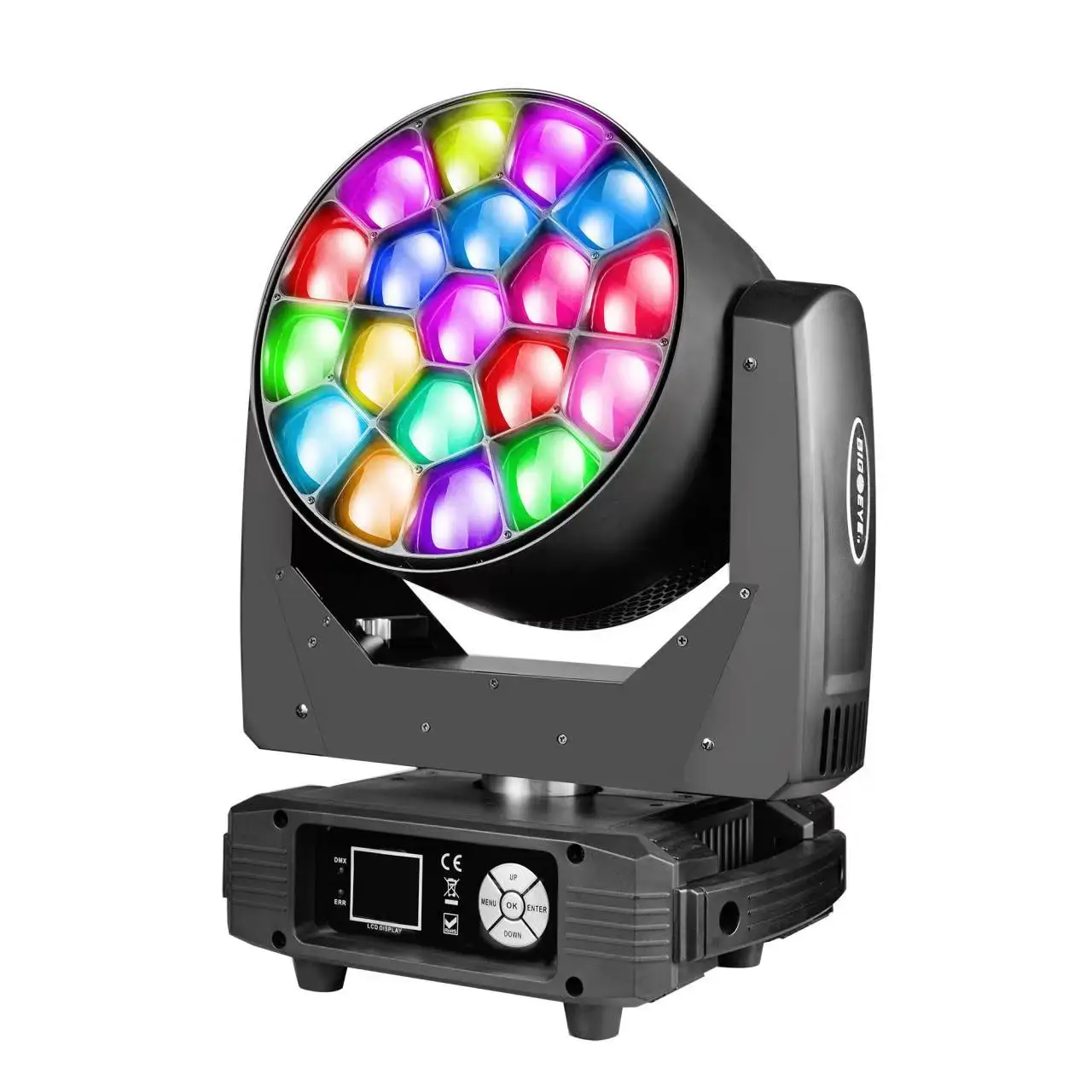 SP Stage Light 19X15W 4in1 RGBW LED Moving Head Hawkeye Effect Lights With DMX512 Touch Screen For  DJ Disco Party