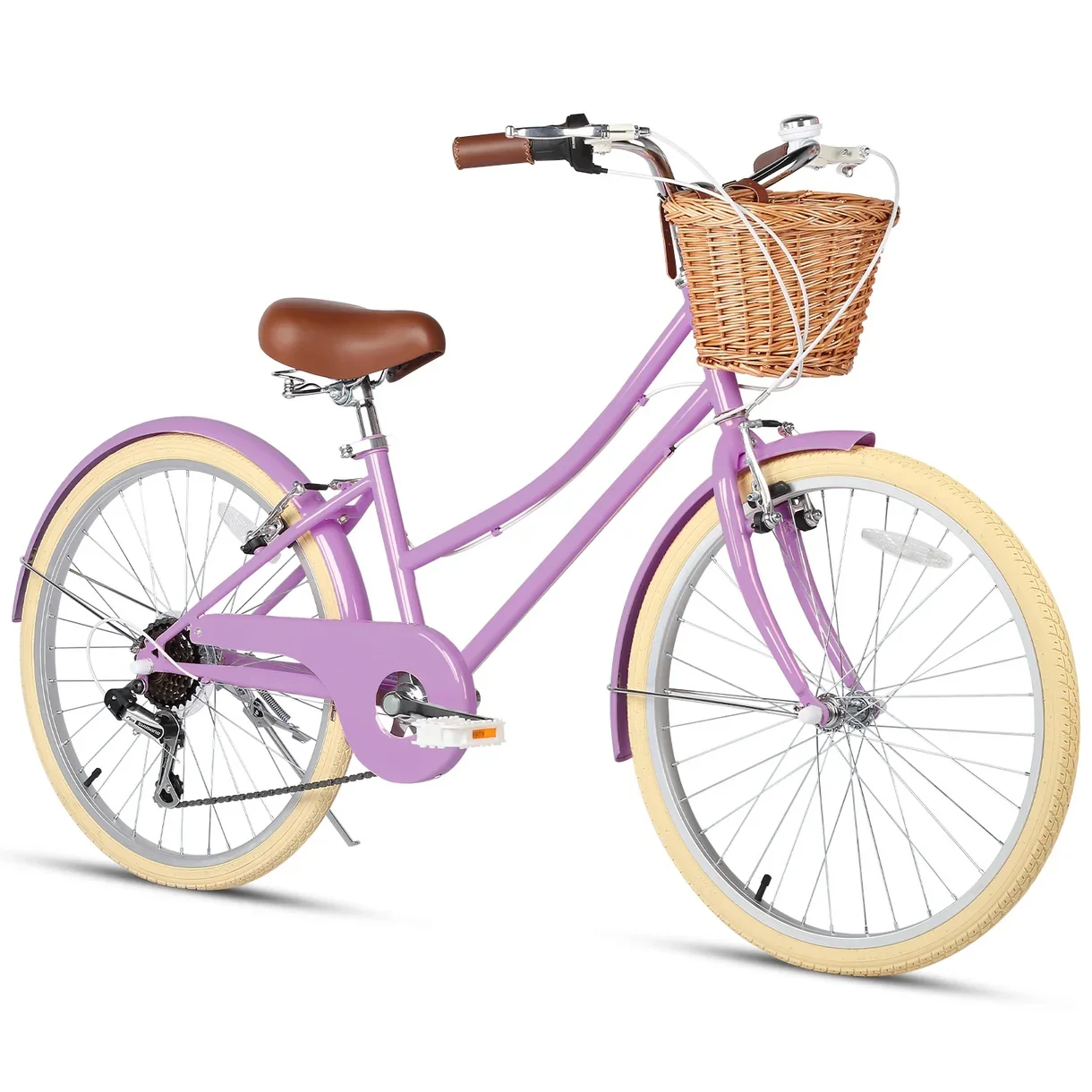 Good quality 24 inch women city bike with basket for girl colorful pink 6 speed women urban bicycle classic city bike for sale