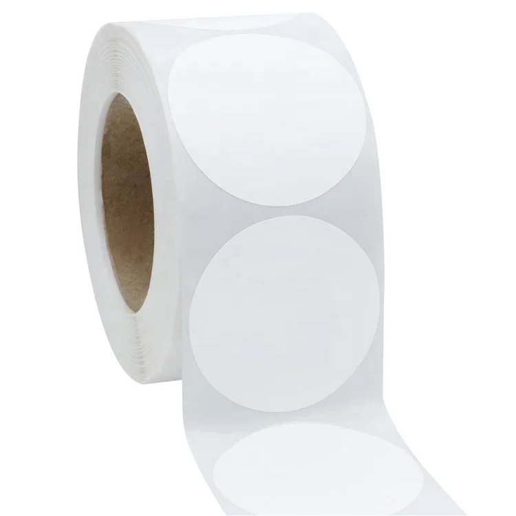 Hybsk White Color Coding Dot Labels Round Semi Gloss Paper Stickers Adhesive Label (1.5 Inch)