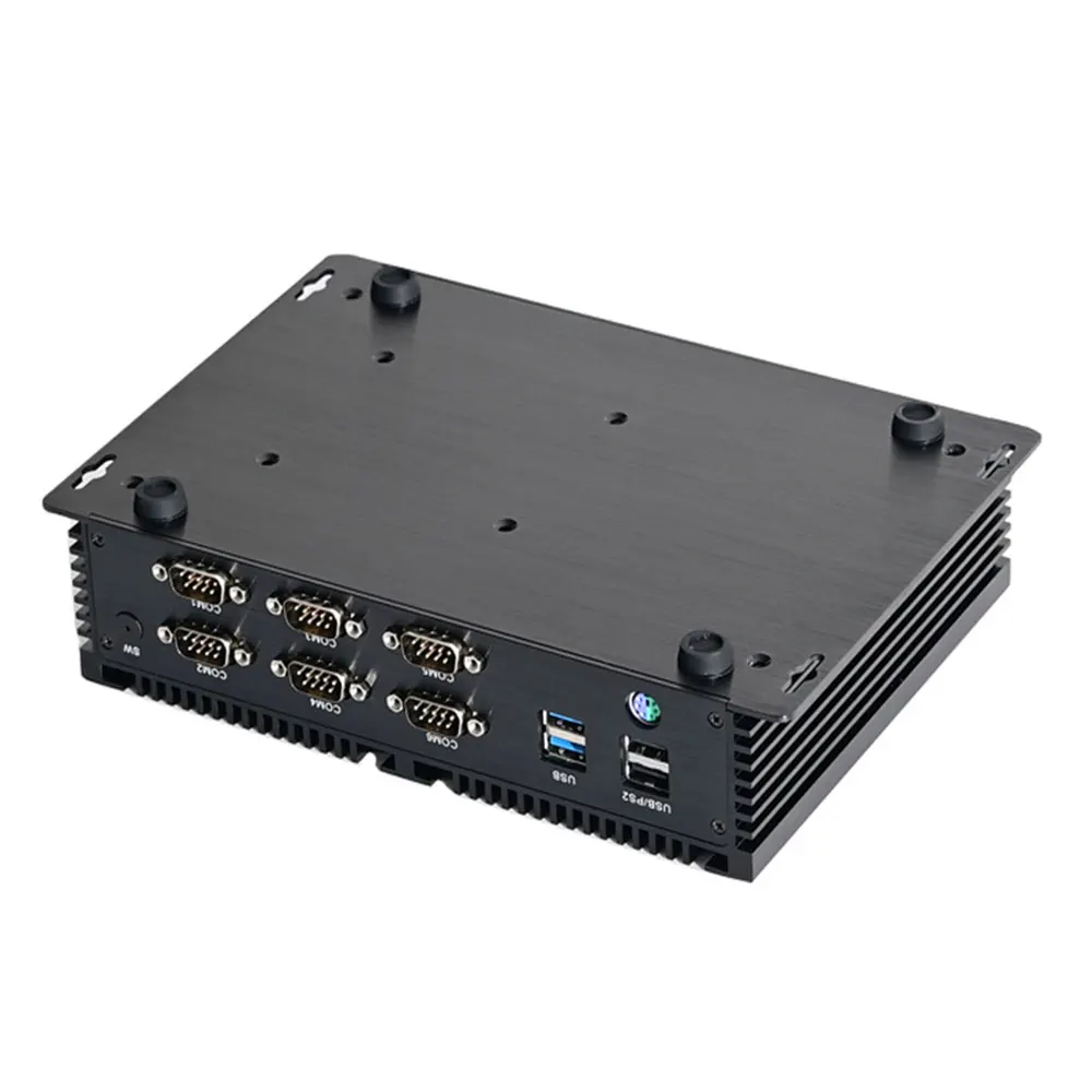 
Partaker Fanless Industrial Mini PC WIN 10 i7 6500U Dual Nic 6*COM RS232 RS422 RS485 Mini Computer HTPC 