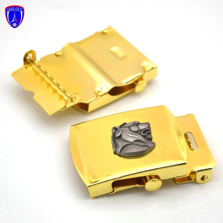 France Custom 3D Lion logo men women belt buckle gold plain cowboy belt buckle