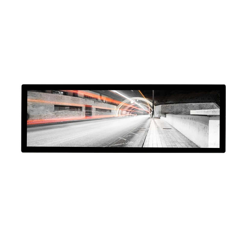 28.6 Inch Shelf edge stretched bar LCD display supermarket video player lcd panel screen stretched bar display