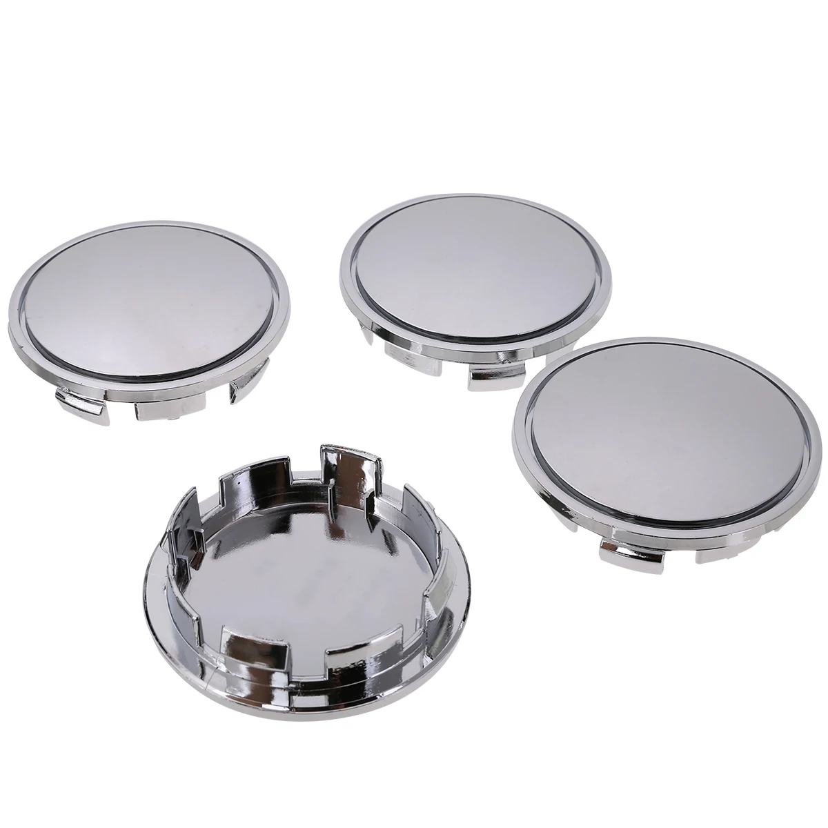 4pcs 65mm Universal Plastic Car Wheel Center Hub for Cap Cover Silver No Logo