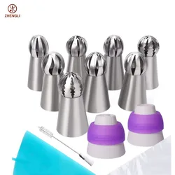 Ball stainless steel flowers metal cake mold decorating tools different types of icing nozzles