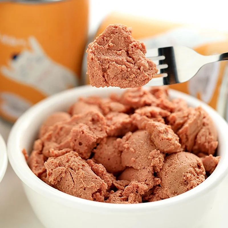 Factory High Quality Custom Canned Pet Treats Cat dog Snacks 375g Beef chicken vegetables Taste Dog Cat Wet Cans Food Canned