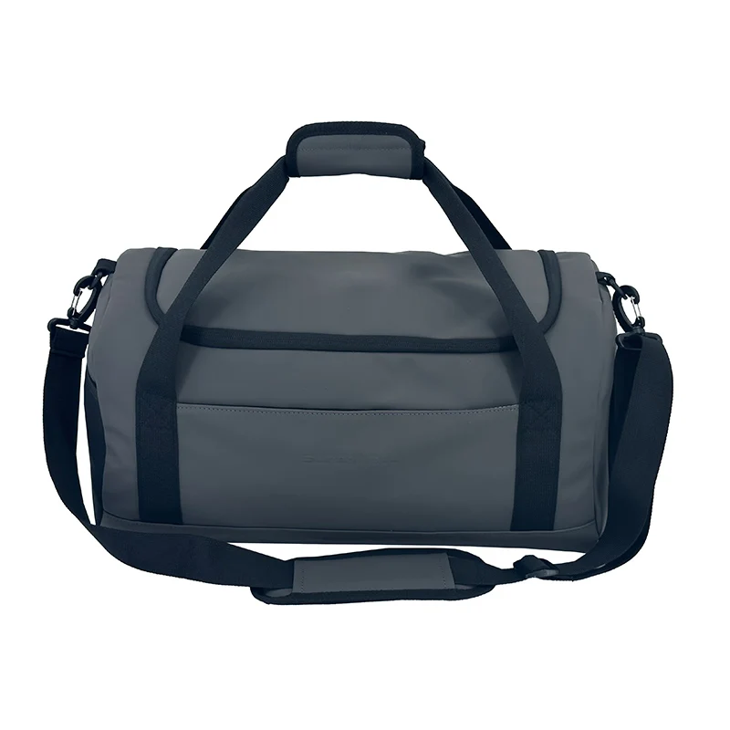 Carry On Weekend Travel PU Leather Luggage Storage Gym Duffel Bag with Shoe Compartment for Men