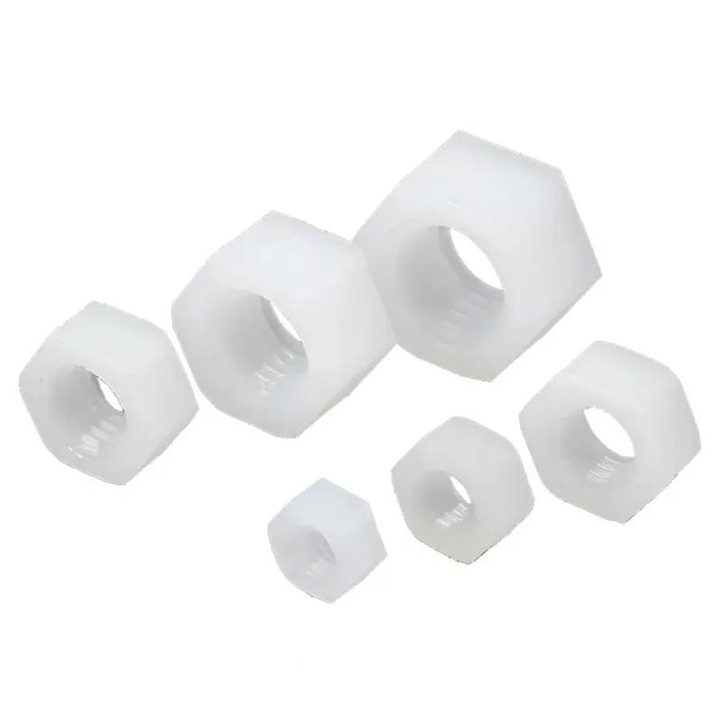 M4 M8 M10 Nylon Plastic Insulated Material PA66 White Black Color Hex Hexagon Hexagonal Head Heavy Thin Nut DIN934