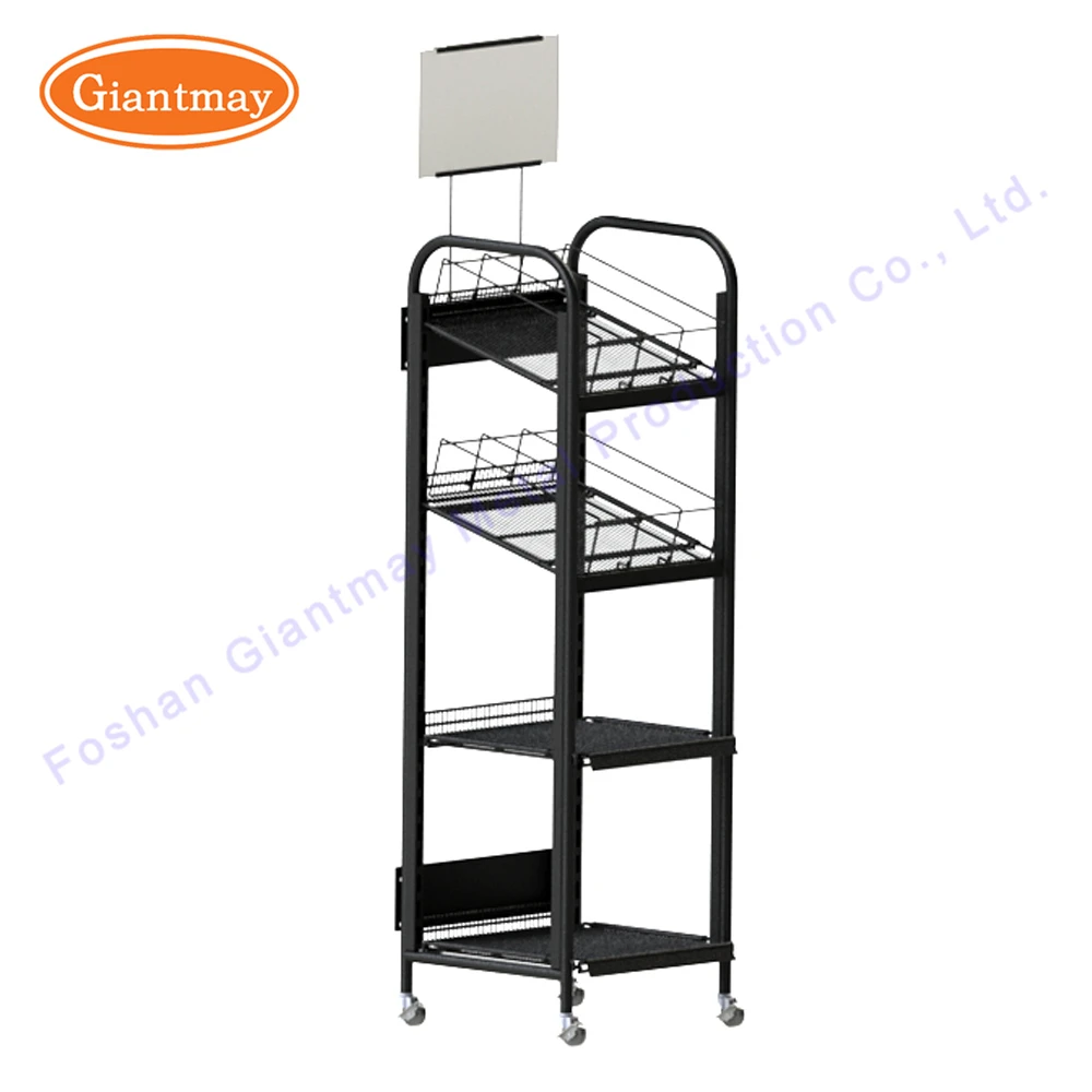 Wholesale Metal Floor Soft Drink Display Rack Water Energy Bottle Shelf Beverage Display Stand