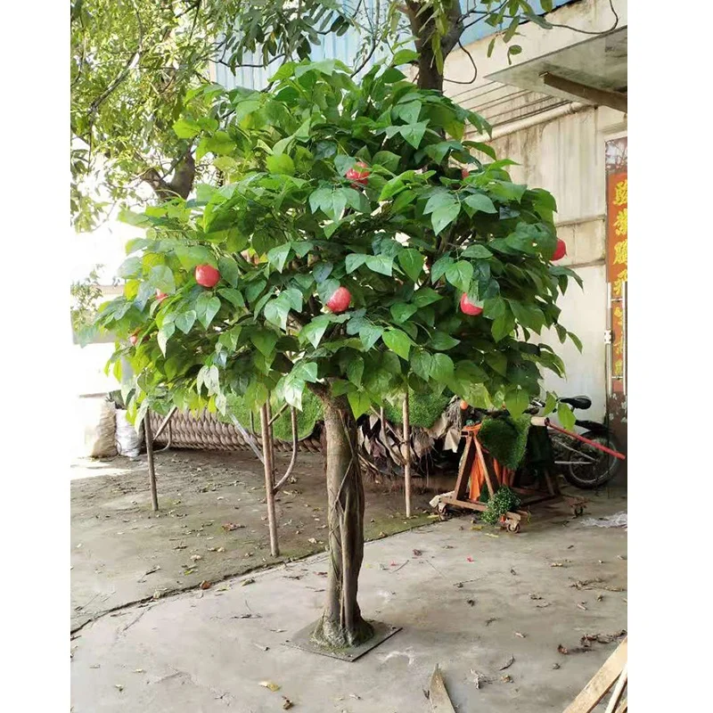 Customized 240cm height potted artificial decorative apple tree cheap fruit trees plant bosai for sale
